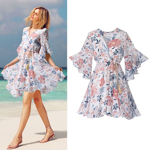 

dresses k3312021 new fashion women's v-neck trumpet 3 / 4 sleeve dress, Black;gray