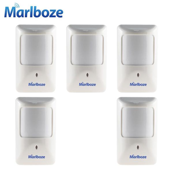 

alarm systems marlboze 5pcs/lot p812 wired infrared motion detector for home security system pir sensor work with all panel