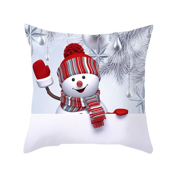 

cushion/decorative pillow christmas cartoon santa claus snowman cushion cover red plaid throw pillowcase gifts sofa cushions