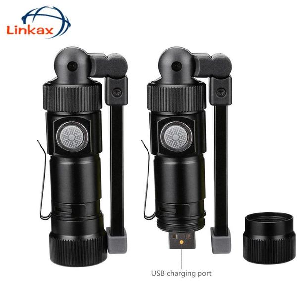 

handle work foldable torch fold working hand flash light with the bottom magnet built in battery usb charge flashlights torches