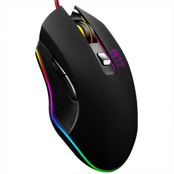 

mice wired gaming mouse, 7 programmable buttons, ergonomic rgb mouse with 16.8 28ge