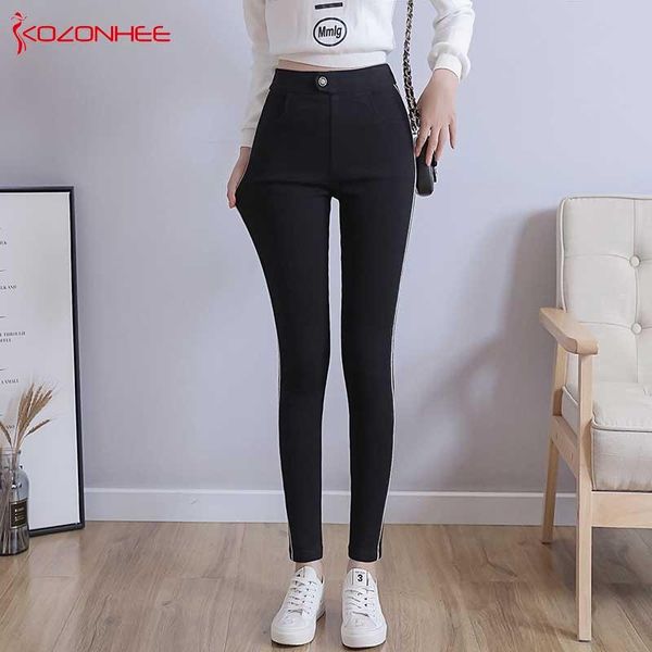 

women's jeans plus size pencil high waist women elasticity tight push up stretch skinny woman big #95, Blue