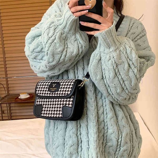 

2022 factory wholesale new lattice small bag women's autumn and winter new fashion chain square versatile ins single shoulder messenger