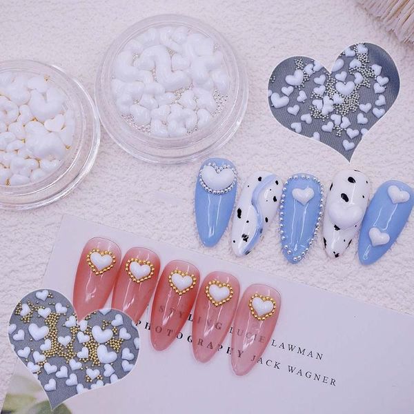 

nail art decorations love jewelry japanese style three-dimensional white steel ball decoration accessories, Silver;gold
