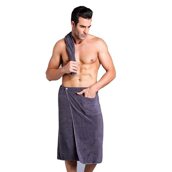 

towel men wearing bath towels can wear wrapped skirts. the bathrobe is soft and thick, absorbent does not shed hair