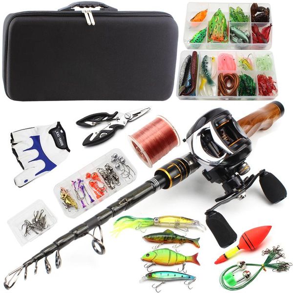 

2.1m casting fishing rod and reel combo set with spinning reels line lure hooks full kit boat rods
