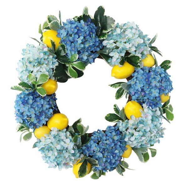 

artificial hydrangea wreath for front door farmhouse welcome holiday wall window wedding hanging decor decorative flowers & wreaths