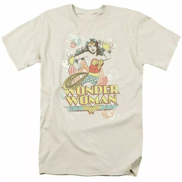 

wonder woman strength t shirt mens licensed classic dc comics tee cream, White;black