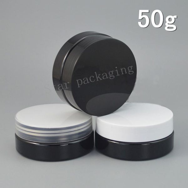

storage bottles & jars 30pcs 50g empty black cosmetic cream jar with screw cap 50cc solid perfumes container powder pot