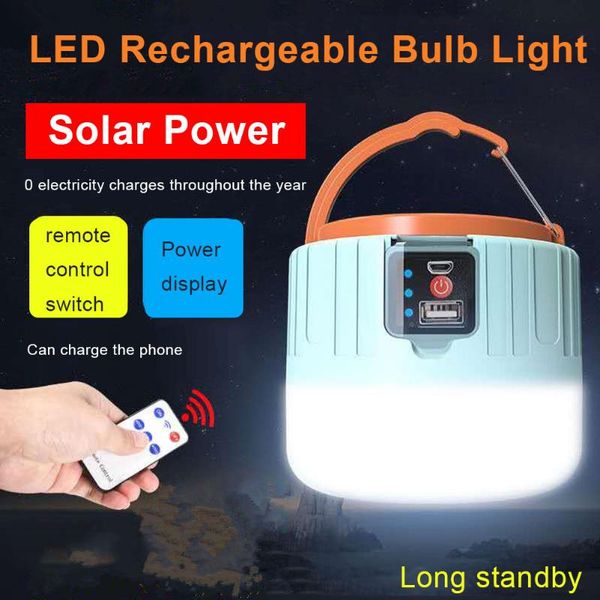 

portable lanterns solar led camping light usb rechargeable bulb for outdoor tent lamp emergency lights bbq hiking drop ship