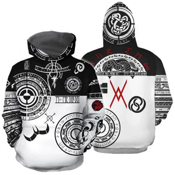 

men's hoodies & sweatshirts fashion autumn and winter hoodie tattoo art 3d printing zipper harajuku casual street sweatshirt sportswe, Black