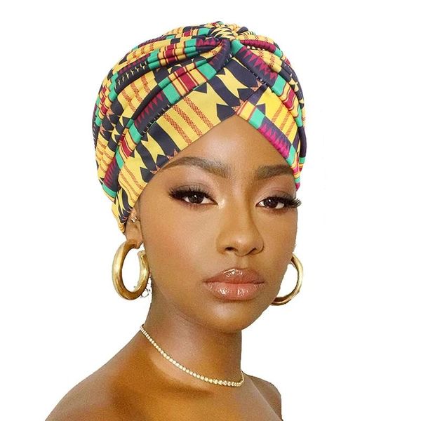 

beanie/skull caps trendy bohemia forehead cross turban hat cotton print muslim women head scarf inner for hijab arab wrap cap, Blue;gray