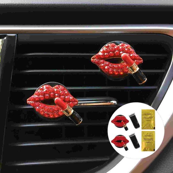 

car air freshener 2 sets lip adornment with vent clip aroma diffuser decoration