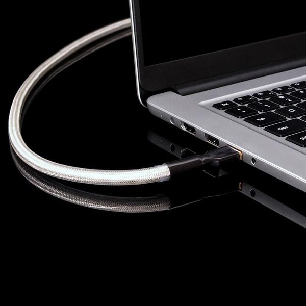 

audio cables & connectors qed silver-plated hifi usb cable 6n occ type a-b dac data