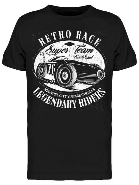 

legendary riders retro race tee men's -image by shutterstock, White;black