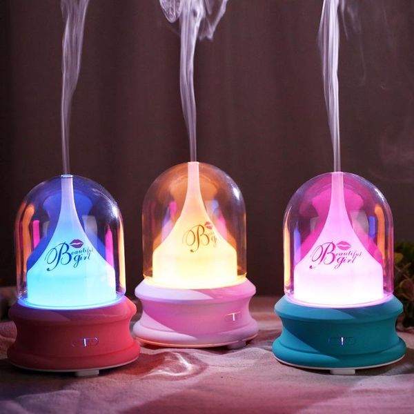 

mini humidifier ultrasonic wave streamer bottle used gift color change night light for family office fragrance lamps