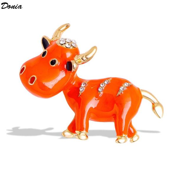 

pins, brooches donia jewelry fashion cute cow brooch alloy enamel pin cartoon birthday gift ladies scarf upscale, Gray