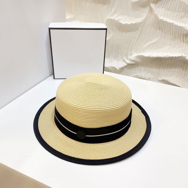 

2021 new soft ice grass braided hats exquisite, simple and generous lady's hat sunshade hat fashion style cap foldable with dustproof b, Blue;gray