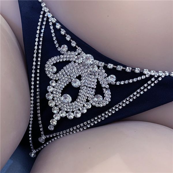 

lingerie accessoriesbody chain rhinestone underpants features shiny nightclub clothing beach bikini performance, Black;white