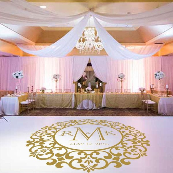 

wall stickers wedding dance floor decoration customized name and date decals party waterproof sticker g729
