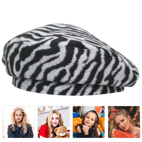 

berets warm winter beret fashion hat cap decorative plush, Blue;gray