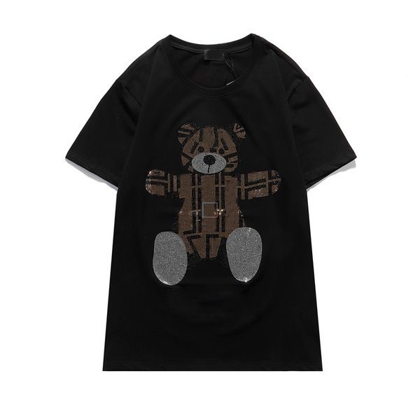 

t shirts women mens shirts early spring mens t-shirt casual tee women fashion tees short sleeve bear printed mens clothing two c, White;black