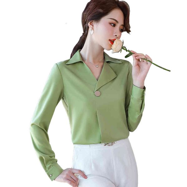

women's blouses & shirts fashion ladies white green silk women latest plus size 5xl formal office work shirt unfk