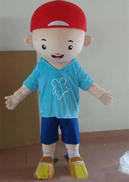 Festa de aniversário Red Hat Boy Mascot Traje Halloween Natal Cartoon Personagem Outfits Terno Publicidade Folhetos Clothings Carnaval Unisex Adultos Outfit