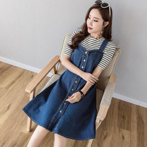

plus size dresses spring dress women sleeveless strap jeans 2021 for 4xl 5xl suspender sundress robe femme aq378, Black
