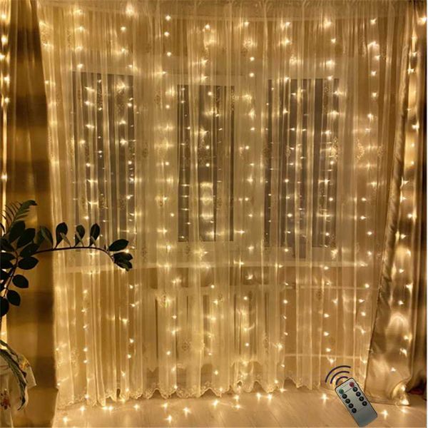 

strings christmas lights remote led curtain string light fairy garland copper decoration for home natal