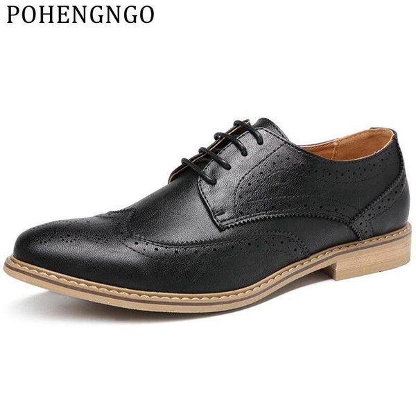 

dress shoes 2021 arrival retro design men business pointed toe party bullock oxford office, Black