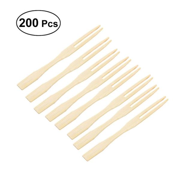 

forks 100pcs bamboo fruit picks disposable sticks party supplies