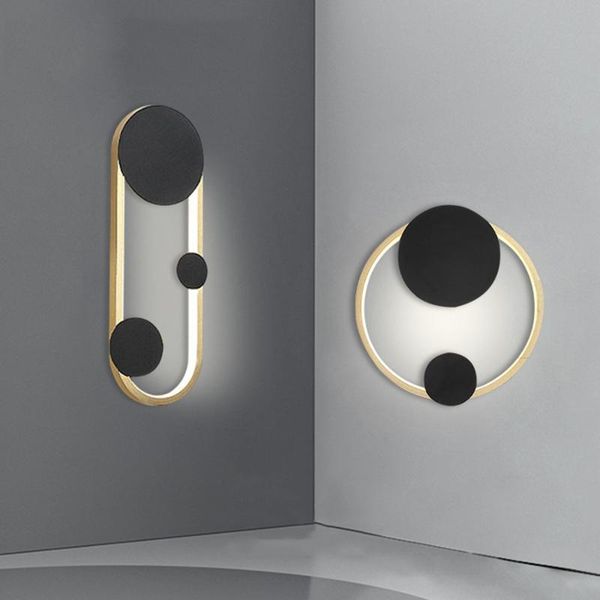 

wall lamp nordic design round led lights for kitchen bedside living room corridor aisle surface mounted iron sconce