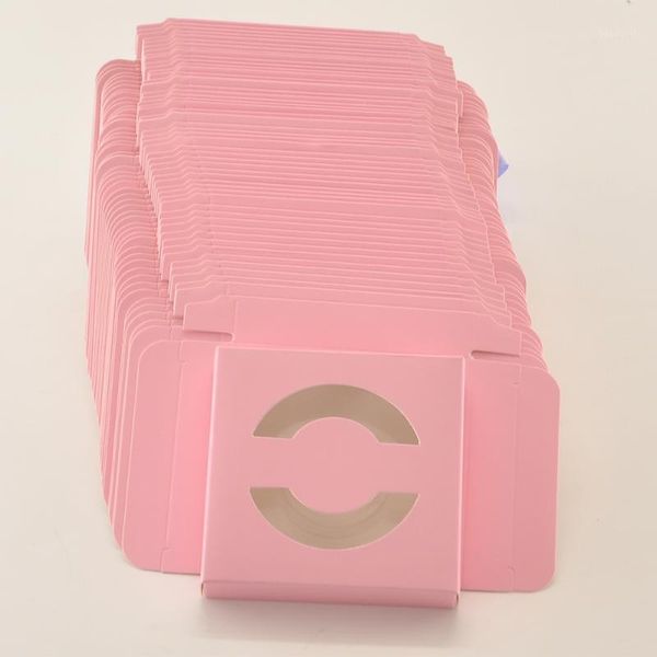 

50/pack wholesale eyelash packaging box lash boxes package custom square paper pink false eyelashes makeup case vendors1