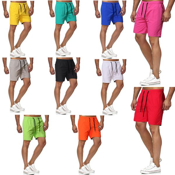 

2021 linen and cotton trousers youth trend shorts mens five-point pants casual summer sports beach elastic, White;black