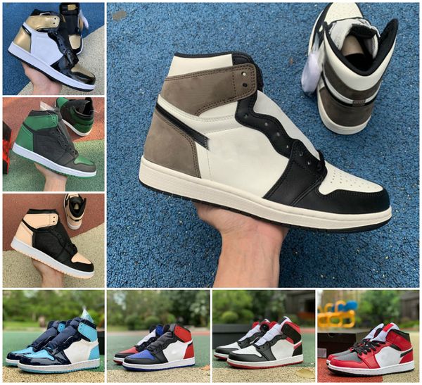 

jumpman 1s mens womens basketball shoes 1 university blue hyper royal banned chicago unc twist obsidia women mens dark mocha shadow trainers