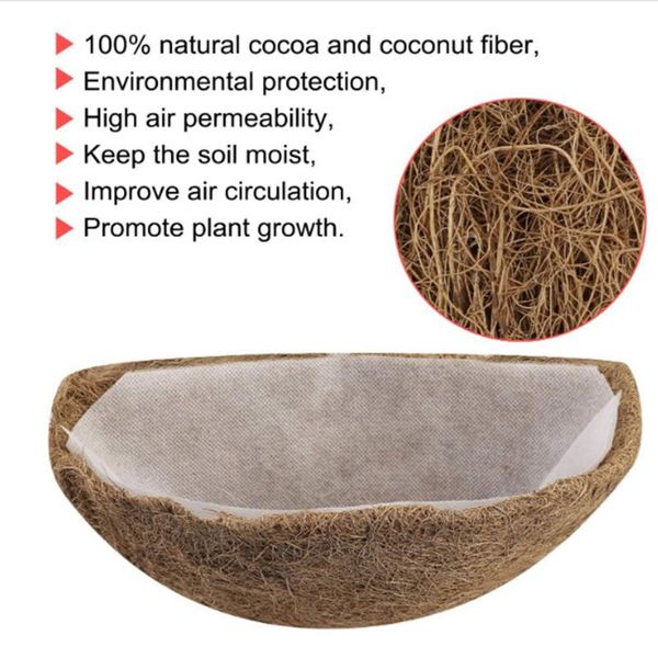 

planters & pots 13 inch round coco-liners nursery with non-woven fabric lining hanging basket planting tools plant seedling