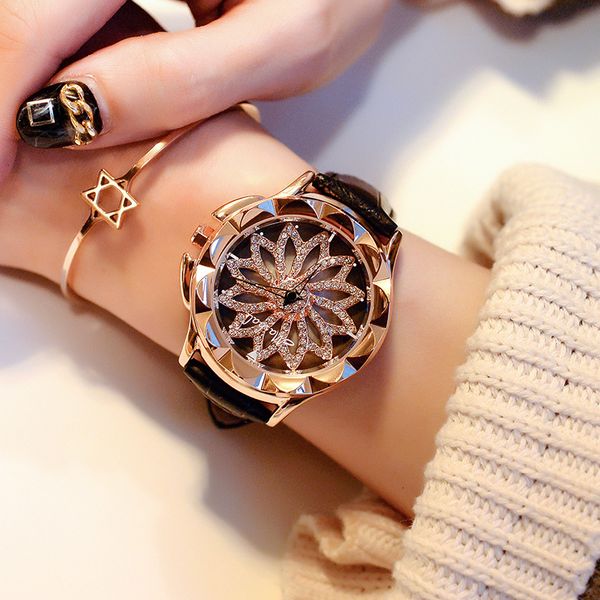 

watch the turn of day turntable belt fashion quartz women's, Slivery;brown