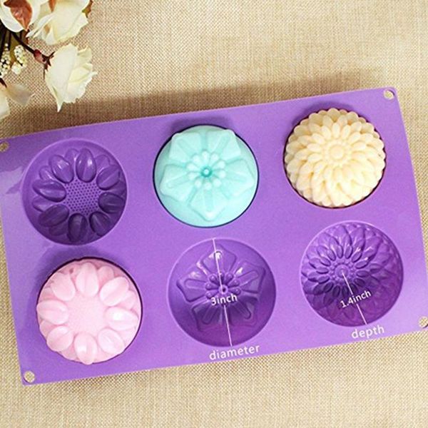 

baking moulds 6lattice silicone mold 3d sunflower flower form jelly donuts pudding molds diy soap fondant fondation decoration tools