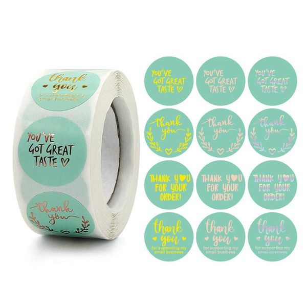 

gift wrap stamping thank you stickers roll 500-count round for wedding birthday party favors holiday decoration hfd889