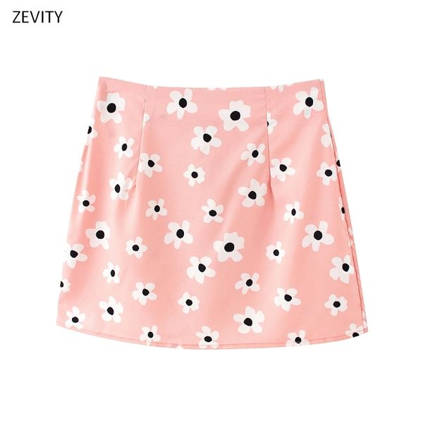 

women fashion floral print blue a line skirt faldas mujer ladies back zipper vacation style vestidos chic mini skirts qun612 210419, Black