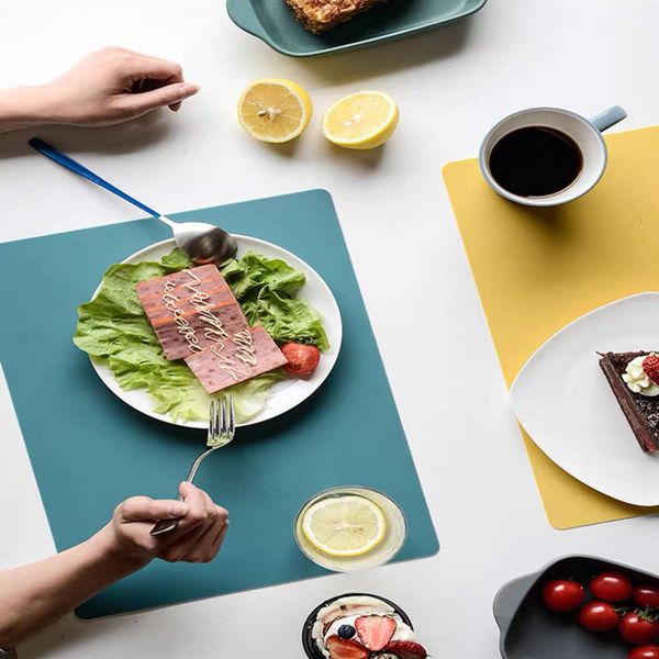 

straight ins nordic style simple silicone food mat can be boiled children's heat insulation solid color tableware