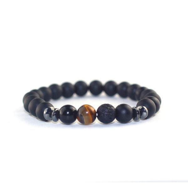 

beaded, strands multi stones matching beaded bracelets handmade natural stone beads strand bracelet bangles for women and men fashion hand c, Black