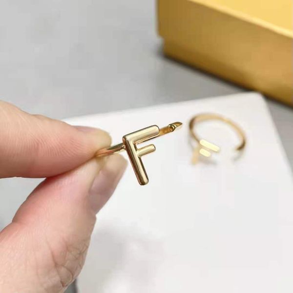 

luxury jewelry new letter ring simple open hand personalized fashion jewelry female, Silver