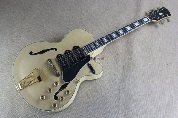 

shipping custom ebony fingerboard golden hardware jazz hollow electric guitar @27