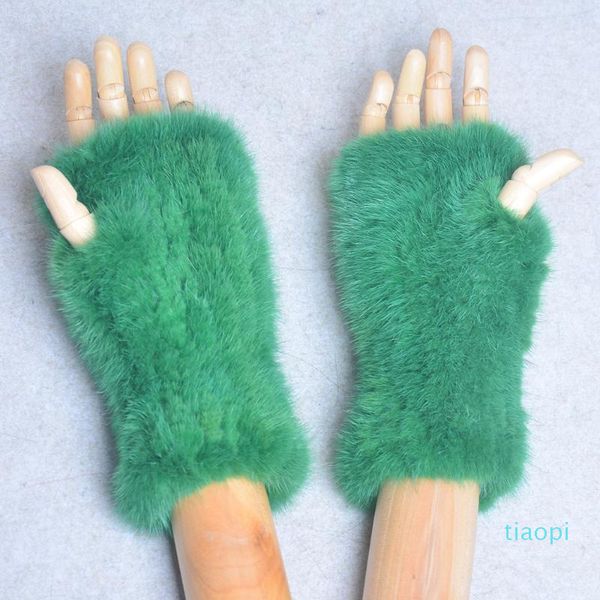 Fünf-Finger-Handschuhe für Damen, echte Mädchen, gestrickt, fingerlos, für den Winter, starke Elastizität