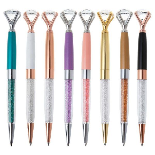 

ballpoint pens kawaii crystal pen magic metal with large diamond office school supplies christmas gift dxab, Blue;orange