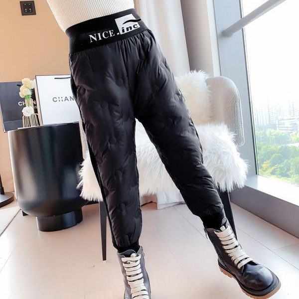 

trousers snow pants for kids girl sport winter down cotton thick warm ski girls leggings elastic high waisted, Blue