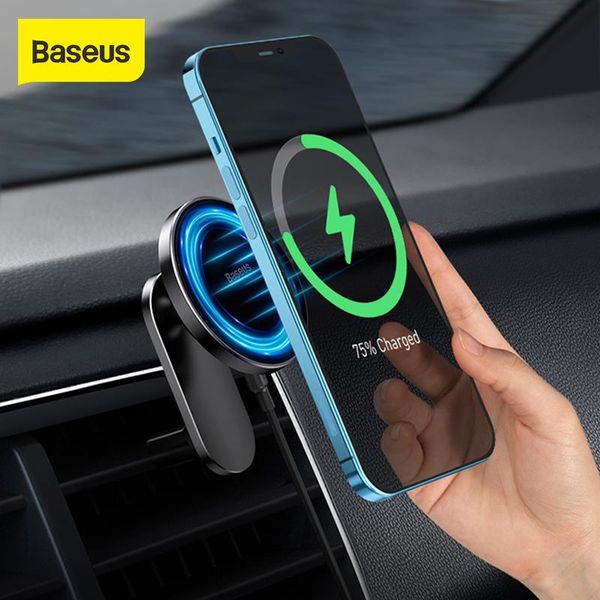 

cell phone mounts & holders baseus 15w car mount wireless charger magnetic suction center dashboard air outlet holder charging for 12