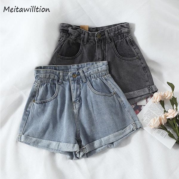 

skirts 2021 all match sashes casual women denim shorts crimping high waist slim summer jeans female chic ladies bottom, Black